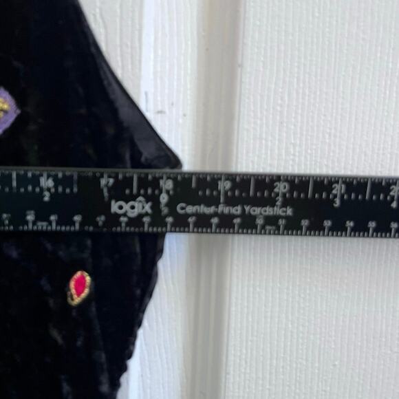 Vintage Together! Mixed Media Colorful Embroidered Detail Dark Boho Vest Small - Picture 11 of 14